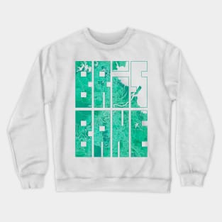 Brisbane, Australia City Map Typography - Watercolor Crewneck Sweatshirt